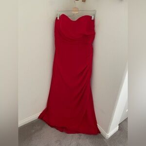 Alfred Angelo Red long dress gown strapless sweetheart neckline size 18W